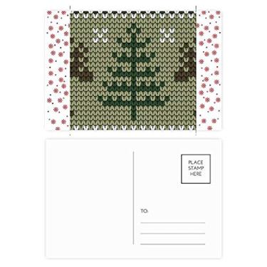 Imagem de Árvore de Natal Marrom Alce Padrão Natal Flor Celebração Cartão Postal Blessing Mailing Card