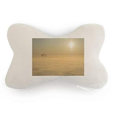 Imagem de DIYthinker Almofada de apoio de cabeça dourada brilhante com balão para carro e decoração de pescoço