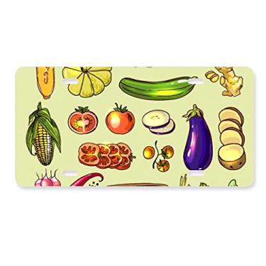 Imagem de DIYthinker Vegetables Berinjela, Abóbora, Gengibre, Placa Decorativa, Aço Inoxidável