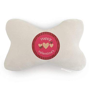 Imagem de DIYthinker Almofada de apoio de cabeça rosa Happy Valentine's Day coração com seta para carro e decoração de pescoço