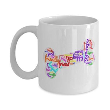 Imagem de Caneca de café divertida com palavras de cachorro em nuvem ideia de presente