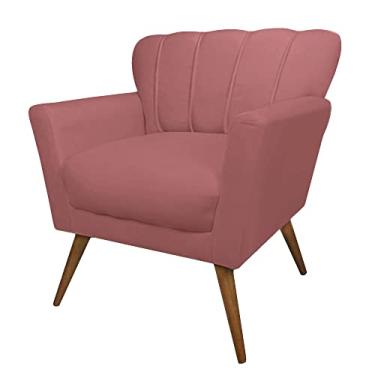 Imagem de Poltrona Decorativa Estofada Sala de Estar Escritório Quarto Leitura Paris (Suede Rosé)