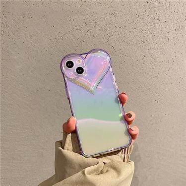 Imagem de Capa de telefone de silicone em forma de coração Blu ray para iphone 13 12 Pro 11 Pro Max Xs X XR 7 8 Plus SE Bonita capa traseira transparente, roxa, para iPhone XR