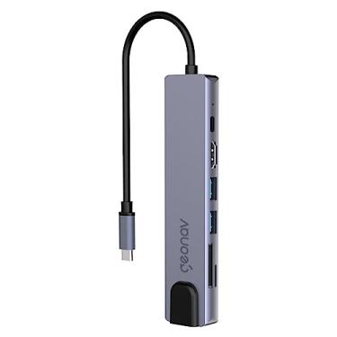 Imagem de Geonav Adaptador Multiportas USB-C 7 em 1 - USB 3.0, HDMI, Leitor de Cartões, RJ45 Gigabit Ethernet, Tecnologia Power Delivery (PD), Suporta Thunderbolt 3.0, UCA11, Prata