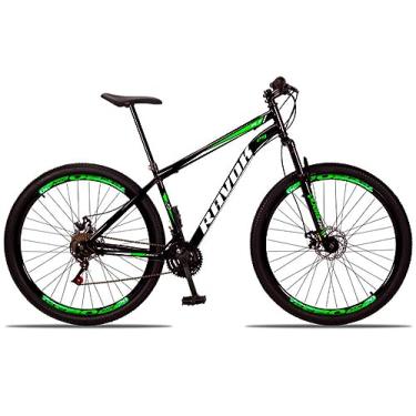 Imagem de Bicicleta Aro 29 Ravok Aço Carbono 21v Cambio Shimano com Suspensão (Preto e Verde)