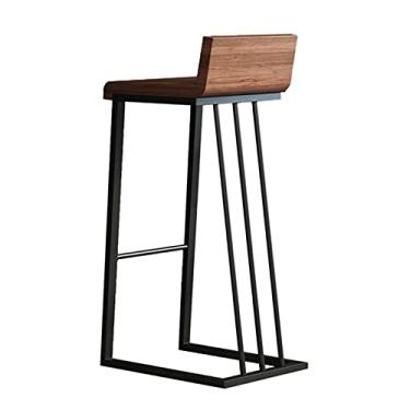 Imagem de Cadeiras de jantar Bancos de bar de madeira maciça Bancos de bar retrô restaurante bar cadeira de bar ilha café da manhã cozinha balcão cadeiras de jantar café da frente recepção lazer bancos altos Tudo está bem