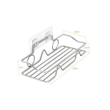 Imagem de STOBAZA Suporte De Esponja Shampoo Condicionador Prateleiras De Aço Inoxidável Rack De Chuveiro De Aço Inoxidável Cesto Organizador De Metal Prateleira Quadrado Saboneteira Rack De