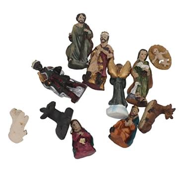 Imagem de Jeanoko Conjuntos de presépio de 11 peças, conjunto de estatuetas de presépio de resina vívido realista para presentes