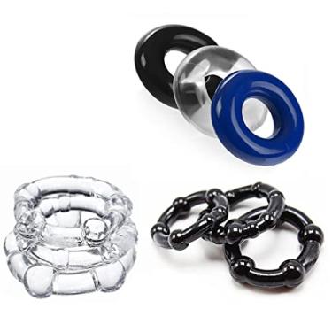 Imagem de Kit com 9 Capa Peniana Extensora com Veias e Glande Salientes meia capa peniana em silicone UU33161