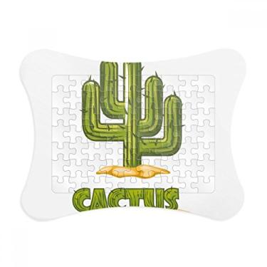 Imagem de Moldura de quebra-cabeça de plantas verdes em vaso para suculentas de cacto, enfeite de jogo de quebra-cabeça