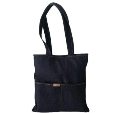 Imagem de Bolsa Ecobag Jeans reforçada, escola trabalho passeio dia dia
