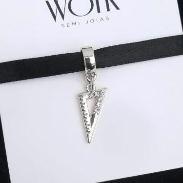 Imagem de Pingente Berloque Esquadro Pandora Banhado a Prata 925 - Premium