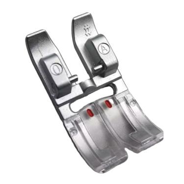 Imagem de Deevoka Calcador zig zag pé guia ajustável para ferramenta overstitch máquina de costura de dardo com costura de pé de calcador idt