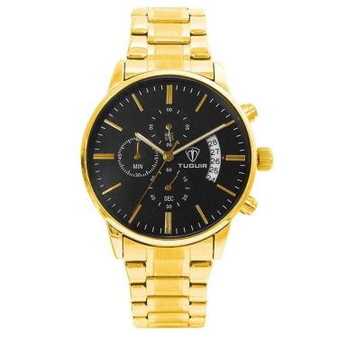 Imagem de Relógio Masculino Tuguir Cronógrafo Dourado TG3150