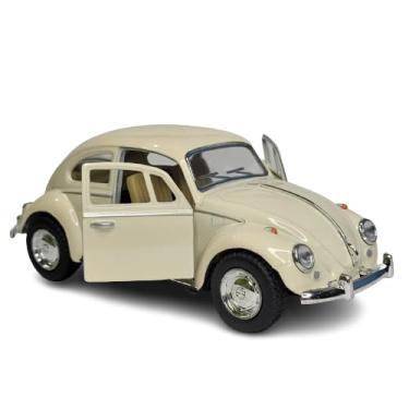 Imagem de Miniatura Carrinho de ferro Volkswagen Fusca Clássico Abre as Portas Carro Nacional (Bege)