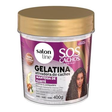Imagem de Salon Line, Gelatina Ativadora de Cachos, SOS Cachos, Manteiga de Karité, Vegano - Para Cabelos Cacheados, 400g