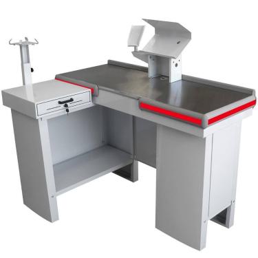 Imagem de Checkout Leve Caixa Supermercado De 1,30M Mesa Reta Com Kit Automação Balcão de compras - Innal