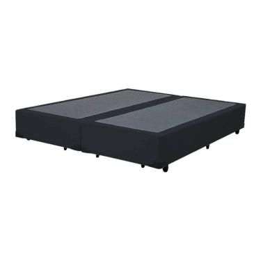 Imagem de Base Cama Box Bipartido King Size Suede Preto 40x193x203