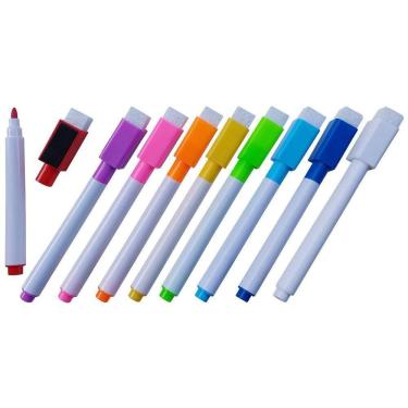 Imagem de 90 Canetas Giz Líquido Colorida Quadro Preto Apagador E Imã