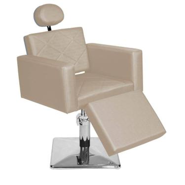 Imagem de Cadeira Poltrona Cabeleireiro Evidence Reclin Ap Branco Pérola
