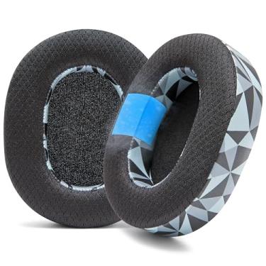 Imagem de WC Freeze Blackshark 2023 - Almofadas de gel de resfriamento para Razer Blackshark V2X e V2 Pro 2023 da Wicked Cushions - Aumente o conforto e a espessura para jogos épicos | Geo Gray