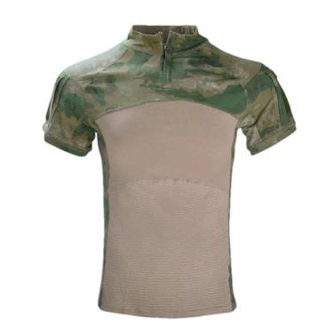 Imagem de Eesuei Camisetas de combate masculinas táticas do exército camiseta de manga curta militar camuflada de algodão roupas de caça, Marfim, GG