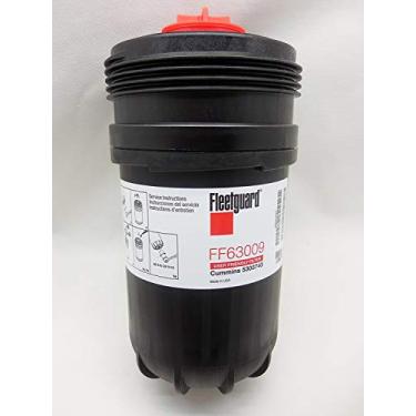 Imagem de Filtro de combustível Fleetguard FF63009 (Cummins 5303743) com filtragem de alto desempenho NanoNet para motor da série Cummins B/L, 2 tampas de retenção de contaminantes, melhor proteção da classe e