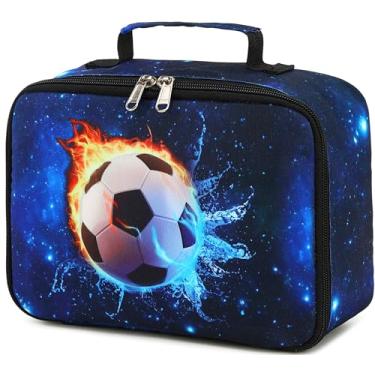 Imagem de CAMTOP Lancheira de futebol infantil para meninos e meninas, lancheira com isolamento térmico, reutilizável para viagens escolares