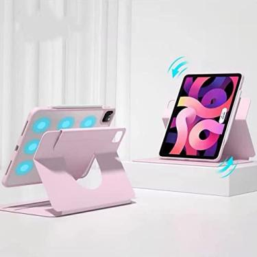 Imagem de Capa vertical para iPad 11ª geração de 11 polegadas (A16) 2025/iPad 10ª geração, capa magnética com suporte para lápis, pode conter teclado, capa inteligente removível giratória 360 (rosa)