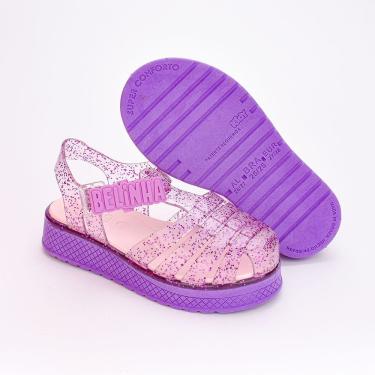 Imagem de Sandália Infantil Plataforma Belinha Lilás Glitter