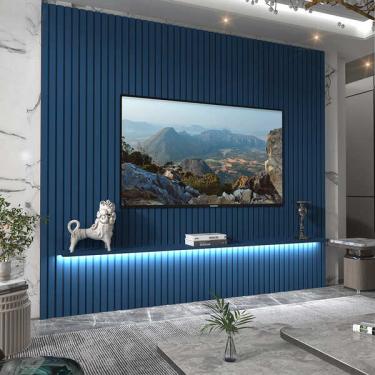 Imagem de Painel Para Tv Ripado Com Led Nobre 230 Azul - Gelius