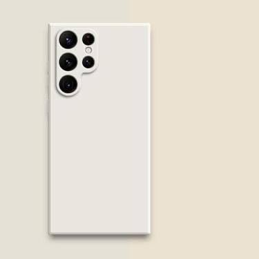 Imagem de Capa quadrada de silicone líquido para Samsung Galaxy S23 S24 Ultra S22 Plus S21 FE S20 Note 20 10 S8 9 10 Plus Protetora de tecido macio para telefone Back Cove, off white, para Samsung S24 Ultra