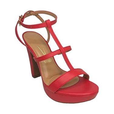 Imagem de Sandália Fem Vizzano Salto Grosso Vermelho 6292.249 TAMANHO:37; COR:VERMELHO