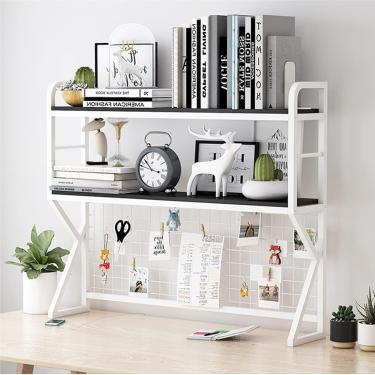 Imagem de Estante de mesa pequena - estante de mesa de escritório, estante de mesa de computador, rack de exibição de material de escritório, rack de armazenamento de utensílios de cozinha de bancada