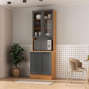 Imagem de Paneleiro Duplo 70cm Soho Cabecasa Madeiramadeira Freijó/Grafite