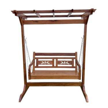 Imagem de Banco Balanço com Pergolado Madeira Peroba Rosa Sudeste Rústico
