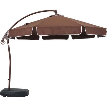 Imagem de Ombrelone Bel Suspenso Buzios 3 Metros Giratorio 360º com Suporte de Luminaria e Base em ABS - Marrom