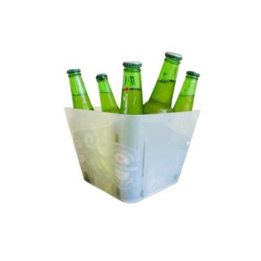 Imagem de Balde De Gelo Quadrado 4,5Lts Bebida Combo - Plástico Resistente - JRM