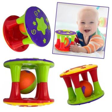 Imagem de Chocalho Torre Com Bolinha Colorido Brinquedo Sensorial Bebê - JxP Bri
