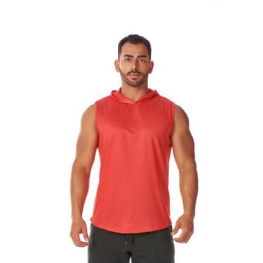 Imagem de Regata com Capuz Masculina Esportiva Tendência Academia Corrida Caminh