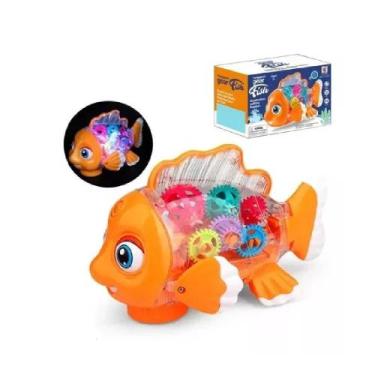 Imagem de Peixe Robô Transparente Laranja - ToyKing TKAB3406