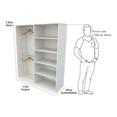 Imagem de Armário Cabideiro Arara Duplo M6 Loja Expositor Closet Mdp - VETORIAL 