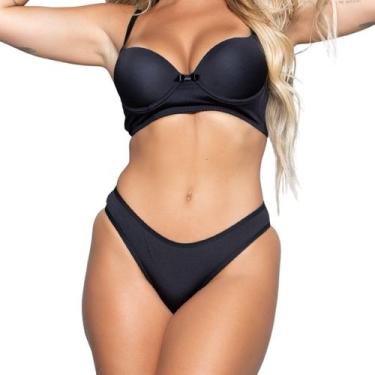 Imagem de Conjunto Lingerie Calcinha e Sutiã Com Bojo Conforto Básico - Vekyo, M