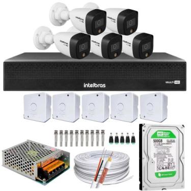 Imagem de Kit 5 Câmeras Segurança Intelbras Full Color Colorido Noite