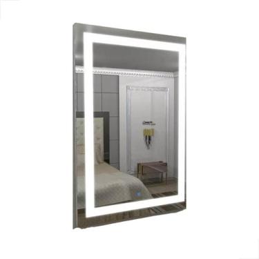 Imagem de Espelhos Lapidado Grande Com Jateado e Led Prata 800x700 - Fast Vidros