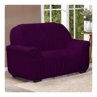 Imagem de Capa De Sofá Elasticada Avulsa 2 Lugares King Roxo - Shop Casa Nobre