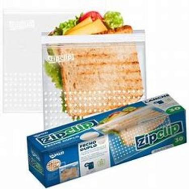 Imagem de Saco hermetico tuut fecho duplo higienico p lanche e alimentos  18x17,
