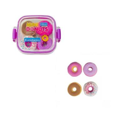 Imagem de Borracha Mini Donuts Lancheira Tilibra Caixa Com 04 Unidades