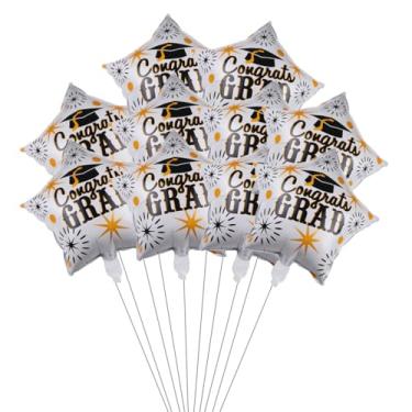 Imagem de 12 Unidades Balão De Formatura Balões De Formatura Balões De Festa Troféu Balão De Festa Mylar Folha De Formatura Pentagrama Banquete Branco Filme De Alumínio Folha De Metal