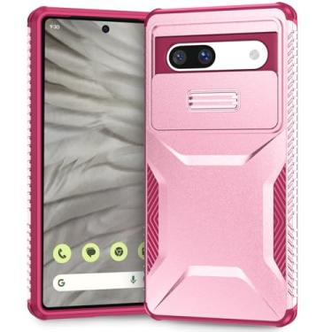 Imagem de Yerebel Capa para Pixel 7A, Capa para Pixel 7A G0DZQ com capa de câmera deslizante, de nível militar, antiderrapante, resistente, à prova de choque, proteção para celular para Google Pixel 7A, vinho